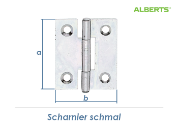 31,5 x 26mm Scharnier schmal verzinkt (1 Stk.)