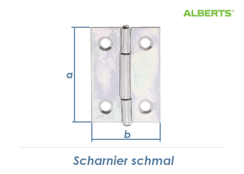 38 x 26mm Scharnier schmal verzinkt (1 Stk.)