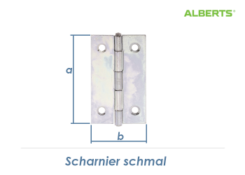 51 x 30mm Scharnier schmal verzinkt (1 Stk.)