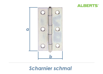 64 x 34mm Scharnier schmal verzinkt (1 Stk.)