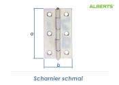 64 x 34mm Scharnier schmal verzinkt (1 Stk.)