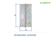 100 x 49mm Scharnier schmal verzinkt (1 Stk.)