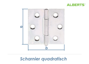 38 x 38mm Scharnier quadratisch verzinkt (1 Stk.)