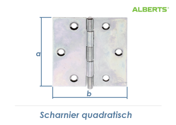 64 x 64mm Scharnier quadratisch verzinkt (1 Stk.)