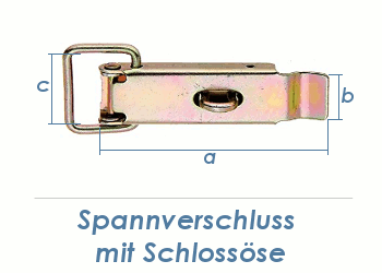 93 x 24mm Spannverschluss mit Schlossöse verzinkt (1 Stk.)