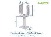 71-161mm Pfostentr&auml;ger Breite u.H&ouml;he verstellbar verzinkt (1 Stk.)