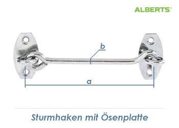 120mm Sturmhaken mit Ösenplatte verzinkt (1 Stk.)