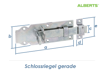 140 x 52mm Schlossriegel gerade verzinkt (1 Stk.)