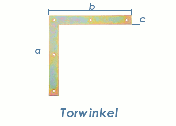 200 x 30mm Torwinkel gelb verzinkt (1 Stk.)