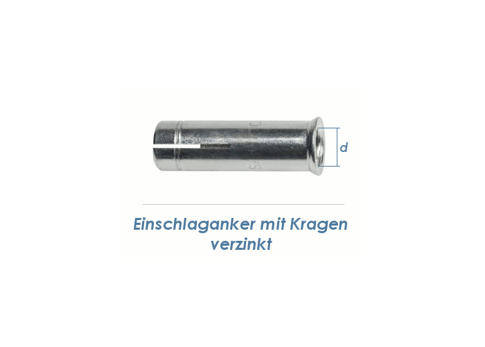 Dübel Einschlaganker Dübelanker Edelstahl M12; 50 mm 100Stück 