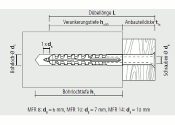 8 x 80mm Multifunktionsrahmendübel inkl. TX30 Schraube (1 Stk.)