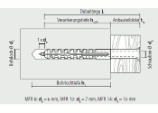 8 x 100mm Multifunktionsrahmendübel inkl. TX30 Schraube (1 Stk.)