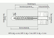 10 x 200mm Multifunktionsrahmendübel inkl. TX40...