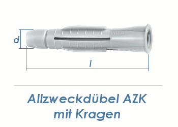 10 x 61mm Allzweckdübel mit Kragen (10 Stk.)