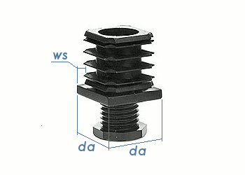 35 x 35mm Justierstopfen PA schwarz (1 Stk.)