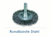 50 x 8-10 x 0,3mm Schaft-Rundbürste gewellt Einzeldraht Stahl (1 Stk.)