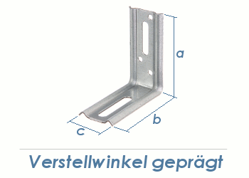 100 x 70 x 30mm Verstellwinkel geprägt verzinkt (1 Stk.)