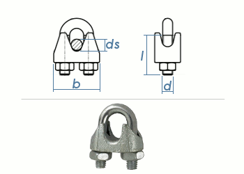 8mm Drahtseilklemmen Stahl verzinkt (10 Stk.)