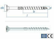 8 x 260mm Konstruktionsschrauben Senkkopf TX verzinkt  (1 Stk.)