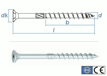 10 x 340mm Konstruktionsschrauben Senkkopf TX verzinkt  (1 Stk.)