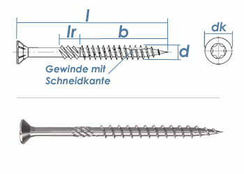 10 x 450mm Konstruktionsschrauben Senkkopf TX verzinkt (1 Stk.)