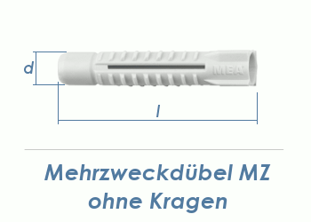 10 x 59mm Mehrzweckdübel ohne Kragen (10 Stk.)