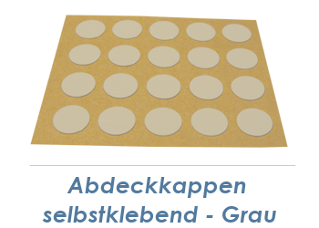 13mm Abdeckkappe selbstklebend grau (1Pkg zu 20Stk.)