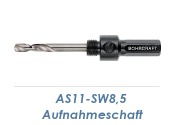 AS11-SW8,5 Aufnahmeschaft f&uuml;r Bi-Metall Lochs&auml;ge 14-30mm inkl. Zentrierbohrer (1 Stk.)