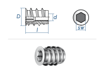 M4 x 10 x AD8mm Rampa Muffe Typ SKD30 Edelstahl 1.4305 (1 Stk.)