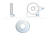 5,5mm Unterlegscheiben gro&szlig;er AD + dicker DIN440 Edelstahl A2 (10 Stk.)