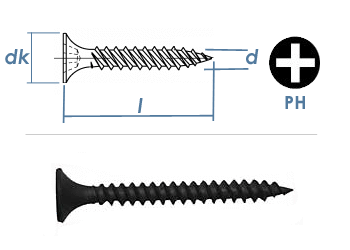 3,9 x 35mm Schnellbauschrauben Doppelganggewinde Stahl phosphatiert (100 Stk.)