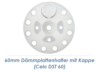 60mm Dämmplattenhalter mit Kappe f. 6mm Schrauben (10 Stk.)