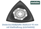 Metabo Starlock Dreieckschleifplatte 93 mm mit Kletthaftung und Extraktions&ouml;ffnung  (1 Stk.)