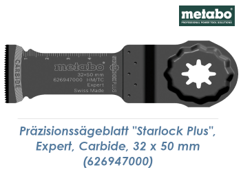 32 x 50mm Metabo HM Präzisionssägeblatt Starlock Plus für abrasive + harte Materialien  (1 Stk.)