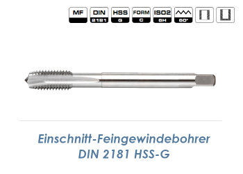 M14x1.5 Einschnitt-Feingewindebohrer DIN2181C HSS-G (1 Stk.)