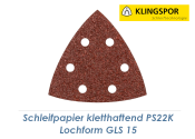 K60 Schleifpapier 96 x 96mm kletthaftend - Lochform GLS15...