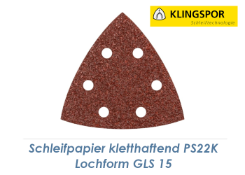 K120 Schleifpapier 96 x 96mm kletthaftend - Lochform GLS15 (1 Stk.)