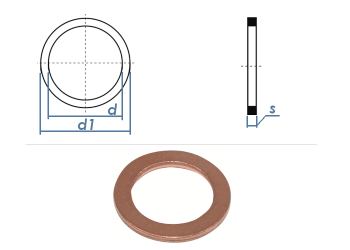 12 x 16 x 1,5mm Dichtringe Kupfer DIN7603 - Schraubenki