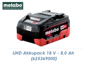 Metabo LiHD-Power Akkupack 18 V - 8 Ah  (1 Stk.)