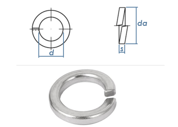 6,1mm Federringe für Zylinderschrauben DIN7980 Stahl verzinkt (100 Stk.)