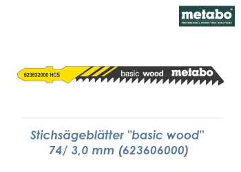 3 x 74mm Stichsägeblatt "Basic Wood" für Holz, Kunststoffe (1 Stk.)