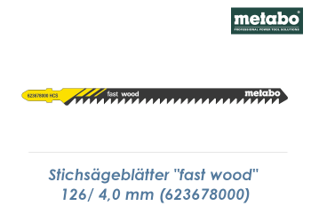 4 x 126mm Stichsägeblatt "Fast Wood" für Holz (1 Stk.)