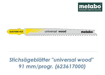 2-3 x 91mm Stichsägeblatt "Universal Wood" für Holz, Holz- und Faserplatten (1 Stk.)