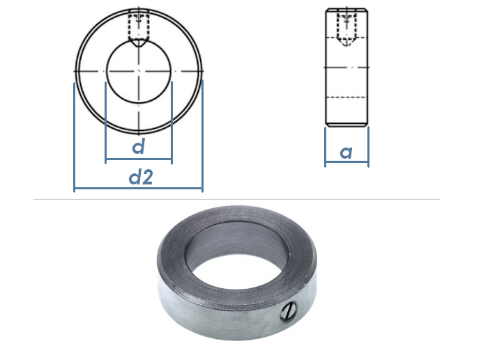 Produktbild von Stahl-Stellring Geteilt 15mm – Sinterstahl Schwarz Oxidiert, Mit Zylinderschraube DIN 912