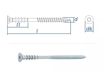 6 x 145mm Justierschraube TX25 Stahl verzinkt (10 Stk.)