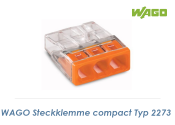 3-polige WAGO Klemme compact 0,5 - 2,5mm2  (1 Stk.)