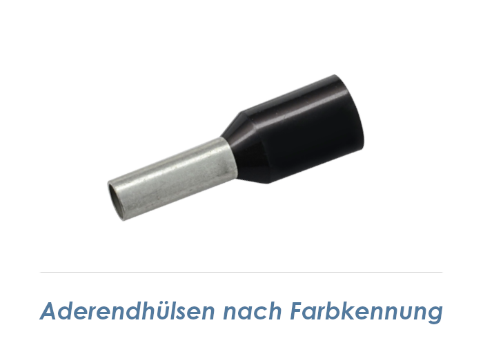 1,5 x 14mm Aderendhülsen isoliert schwarz - Schraubenki, 3,71 CHF