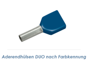 2,5 x 14mm Duo-Aderendhülsen isoliert blau (100 Stk.)