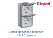2-fach Schuko-Steckdose senkrecht Legrand FR-AP grau (1...