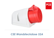 400V/32A PCE CEE-Wandsteckdose wei&szlig;/rot (1 Stk.)